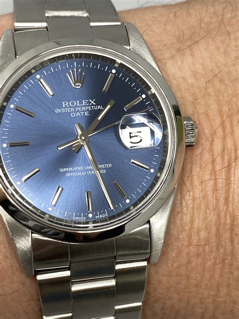 rolex date 34mm blue|Rolex date 34mm review.